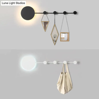 DecorBites™ DecorBites™ 27.5"/39" Black/White Round LED Wall Lamp - Simplicity Acrylic Sconce Light Fixture in Warm/White Light