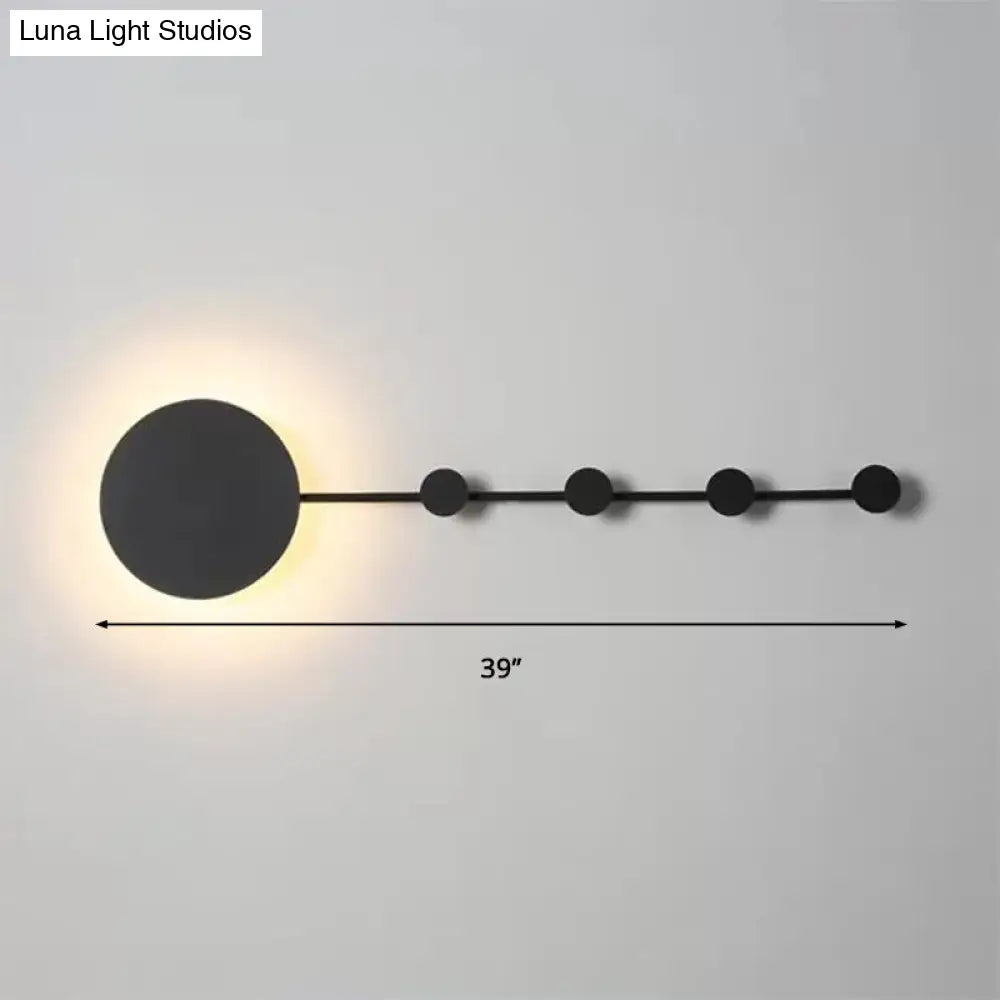 DecorBites™ DecorBites™ 27.5"/39" Black/White Round LED Wall Lamp - Simplicity Acrylic Sconce Light Fixture in Warm/White Light