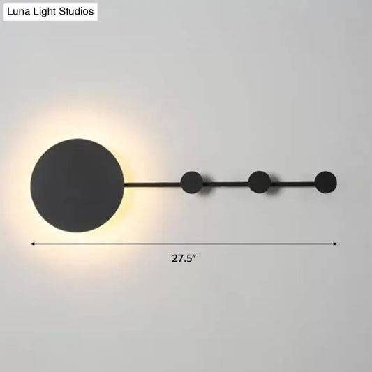 Aplique de pared LED redondo negro/blanco de 27,5"/39" - Aplique acrílico Simplicity con luz cálida/blanca