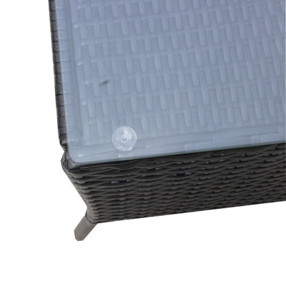 4 PC Rattan Patio Furniture Set Outdoor Patio Cushioned Seat Wicker Sofa Beige Cushion