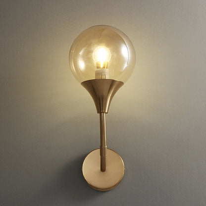 DecorBites™ DecorBites™ Retro Style Amber Glass Wall Sconce - Single Closed Ball Fixture