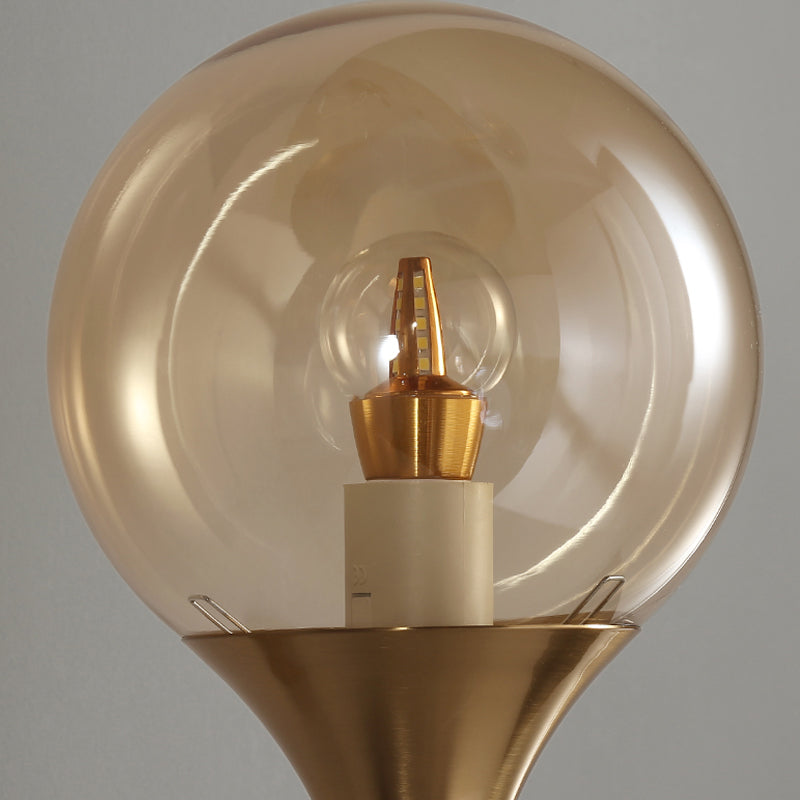 DecorBites™ DecorBites™ Retro Style Amber Glass Wall Sconce - Single Closed Ball Fixture