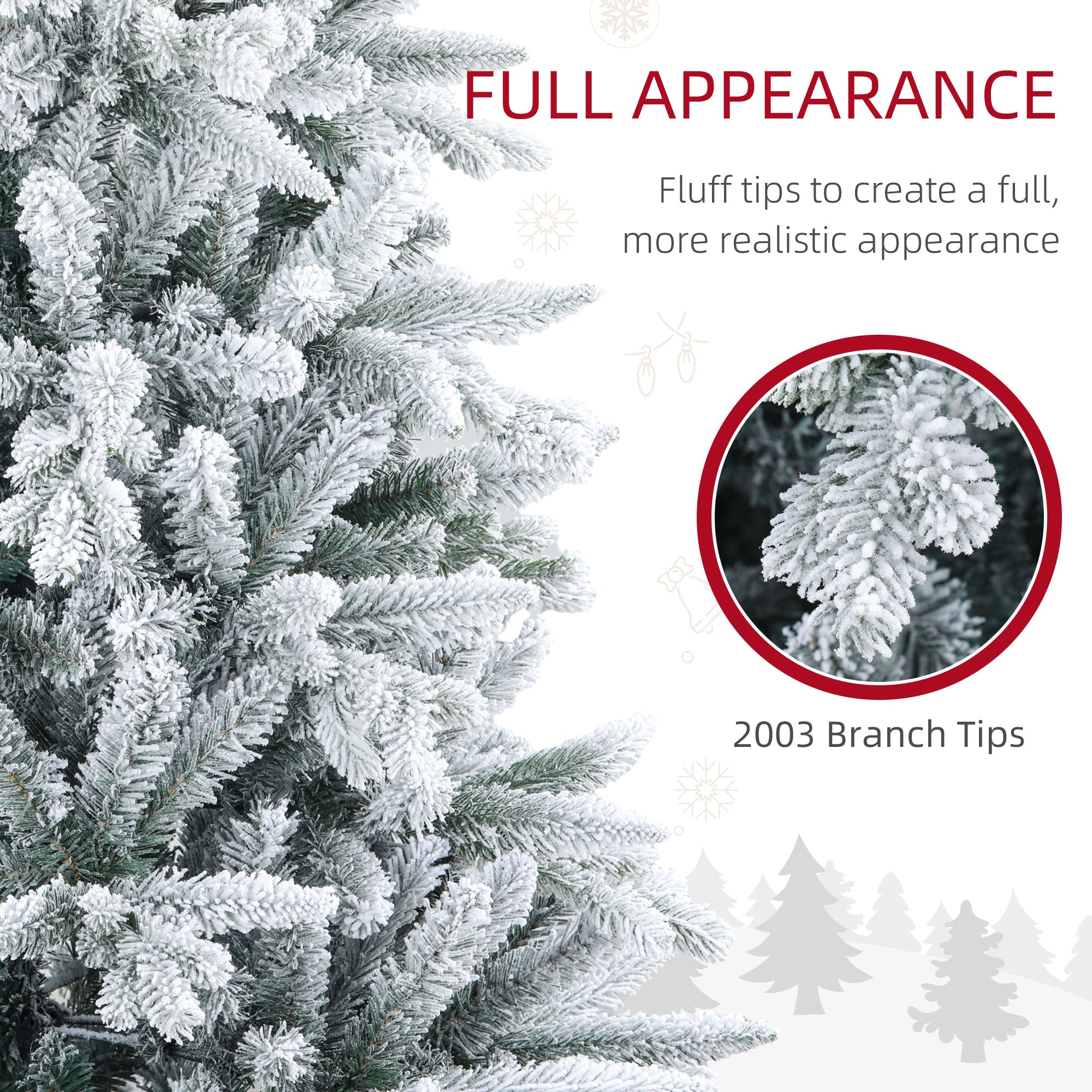 Green Snow Flocked Tree