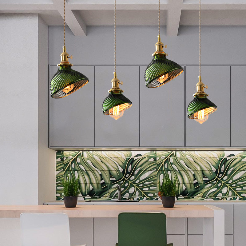 Copper Glass Chandelier Retro Style Multi-Size