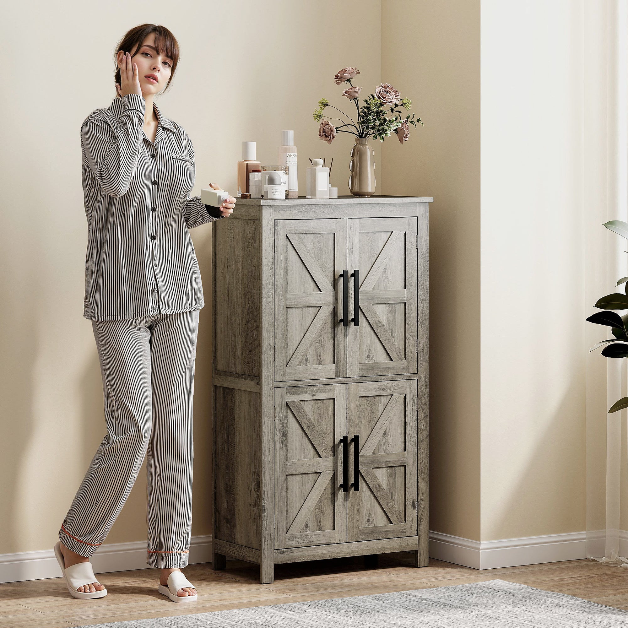 Grey Modern Storage Cabinet