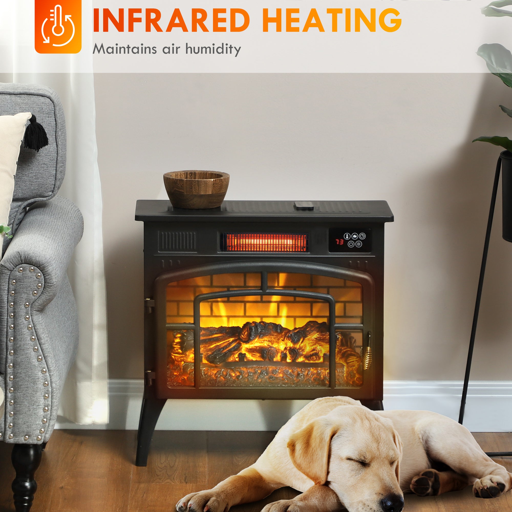 3-Sided Electric Fireplace Stove
