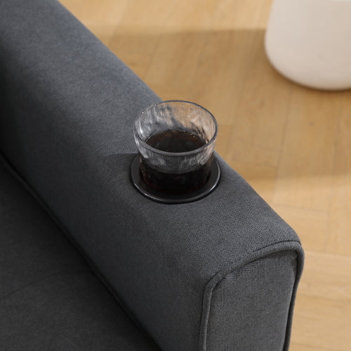Gray Upholstered Futon Sofa
