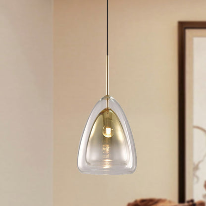 وحدة إضاءة معلقة مخروطية زجاجية مزدوجة من DecorBites™ Nordic - عرض 12/14 بوصة، بلون الشمبانيا