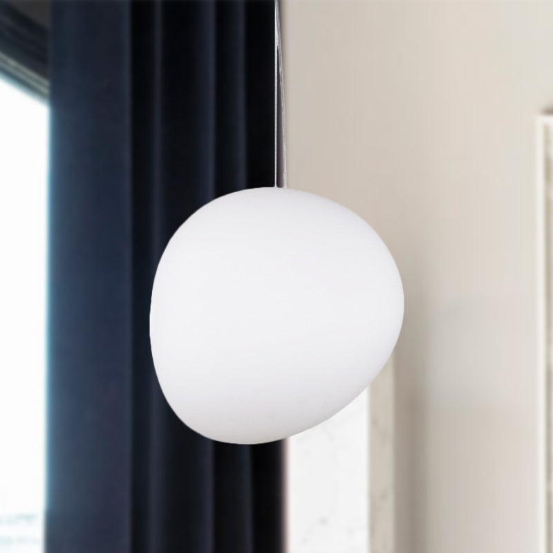 ديكوربايتس™ مصباح سقف بيضاوي زجاجي أبيض - عرض 6/9/12.5 بوصة - تصميم بسيط - طقم مصباح معلق بضوء واحد