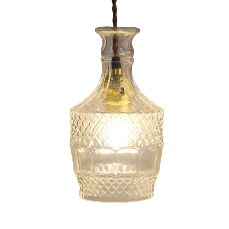 Lámpara colgante moderna de cristal prismático para comedor - Transparente, 1 luz