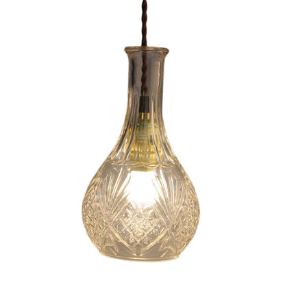 Lámpara colgante moderna de cristal prismático para comedor - Transparente, 1 luz