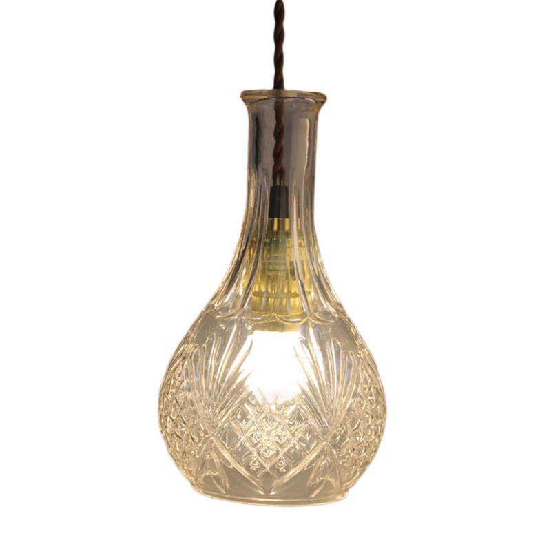 Lámpara colgante moderna de cristal prismático para comedor - Transparente, 1 luz