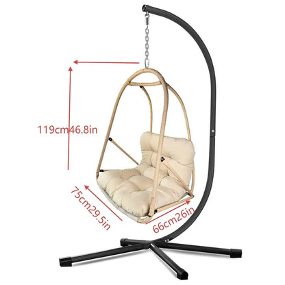 JESE Swing Egg Chair With Stand – Foldable Hanging Chair For Indoor & Outdoor Use – 300lbs Capacity
