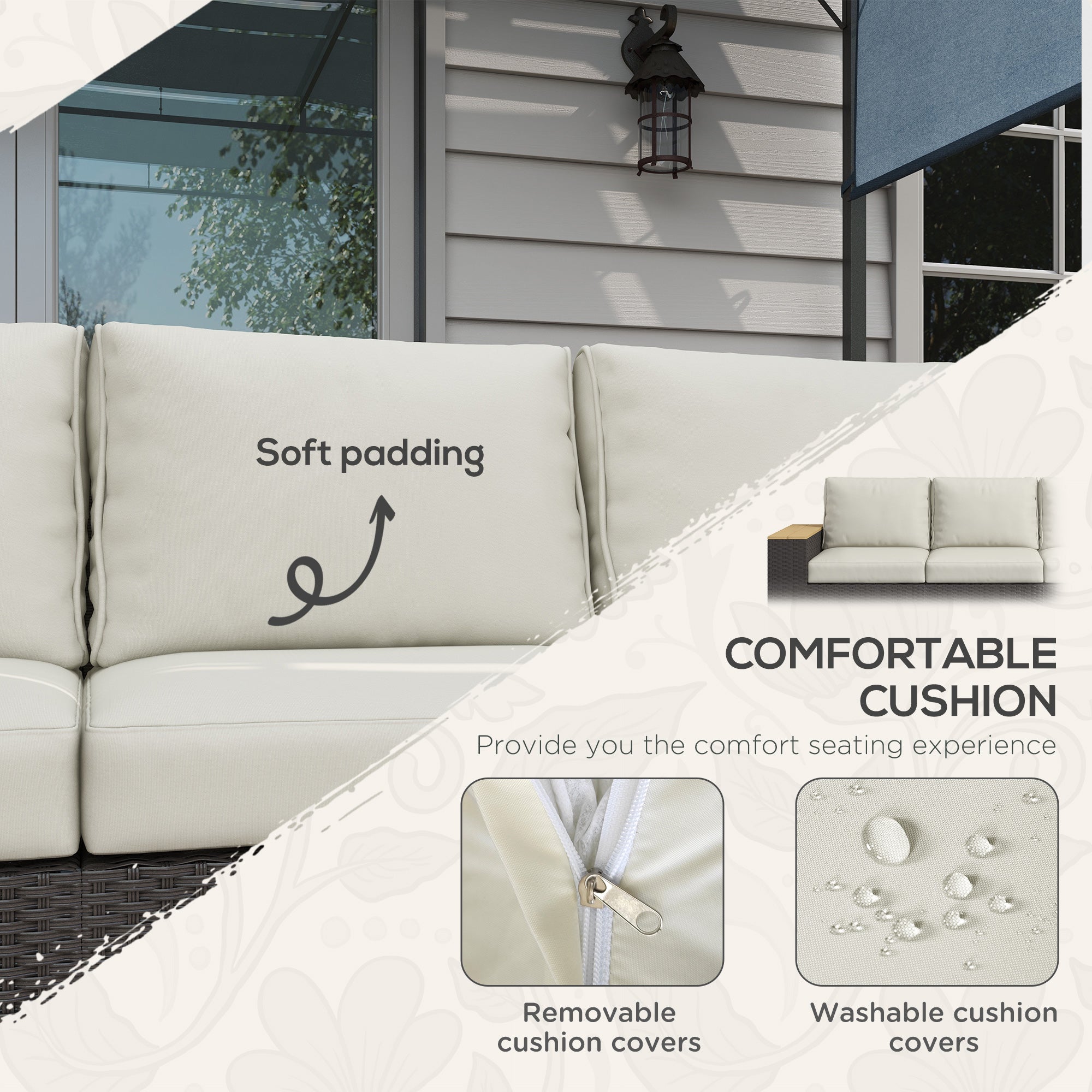 Grey Patio Sofa Cushions