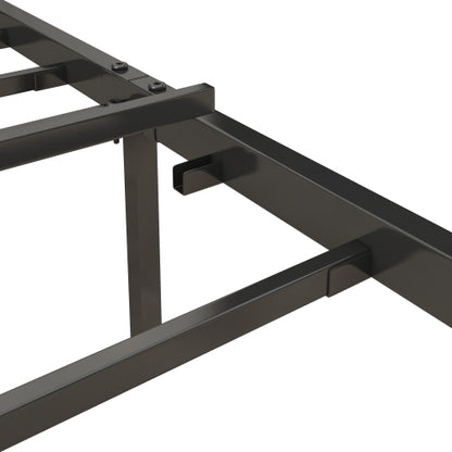 Queen Size Bed Frame With Charging Station, Upholstered Headboard, Metal Platform, Grey