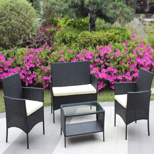 Natural Rattan Patio Set