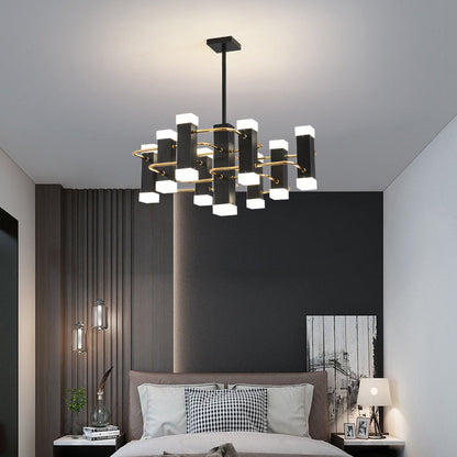 Lámpara de techo colgante Sputnik moderna en color negro con 4/8 cabezales disponibles en 2 colores.