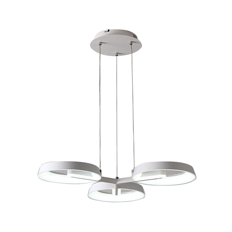 Lámpara colgante circular minimalista de metal - Blanca, 3/6 luces colgantes para comedor