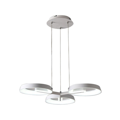 Lámpara colgante circular minimalista de metal - Blanca, 3/6 luces colgantes para comedor