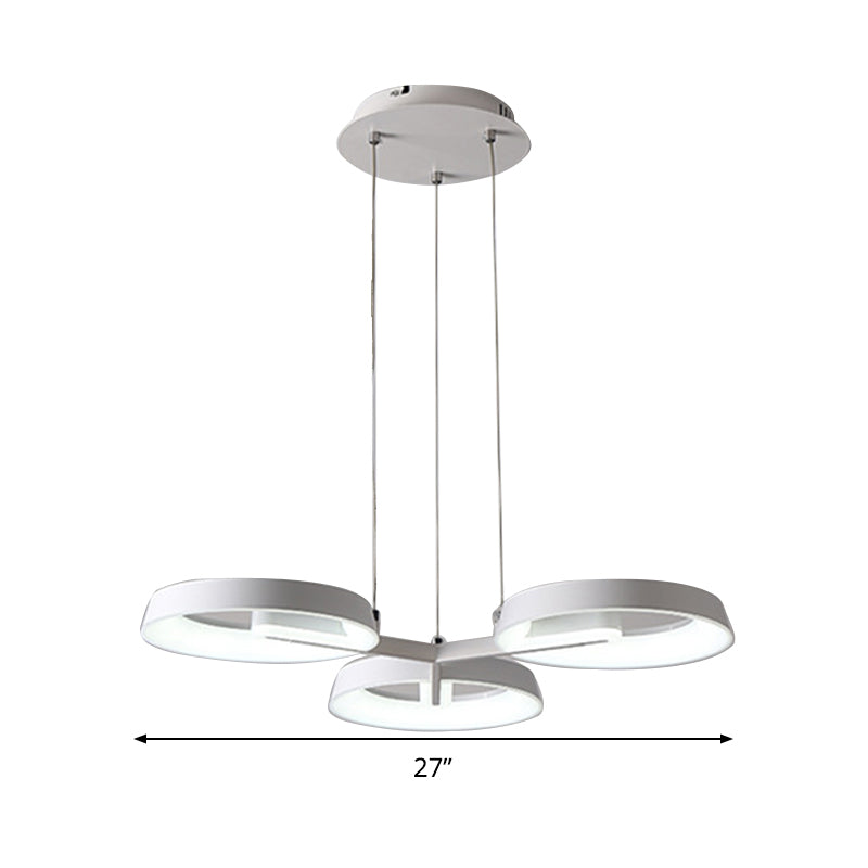 Lámpara colgante circular minimalista de metal - Blanca, 3/6 luces colgantes para comedor