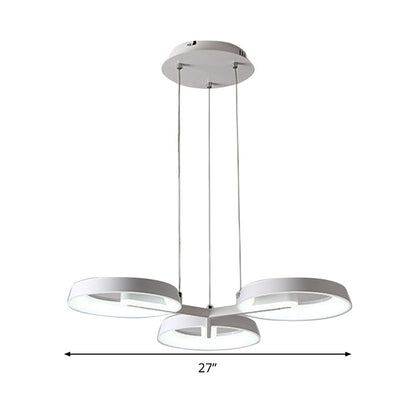 Lámpara colgante circular minimalista de metal - Blanca, 3/6 luces colgantes para comedor