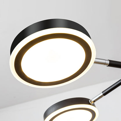 Lámpara de araña moderna Starburst de metal - 4/6 cabezas, acabado en oro blanco/negro, luz cálida/blanca