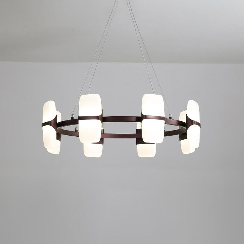 Lámpara de techo colgante moderna de metal para café - Kit de lámpara colgante circular de 26"/30" de ancho con 8 luces