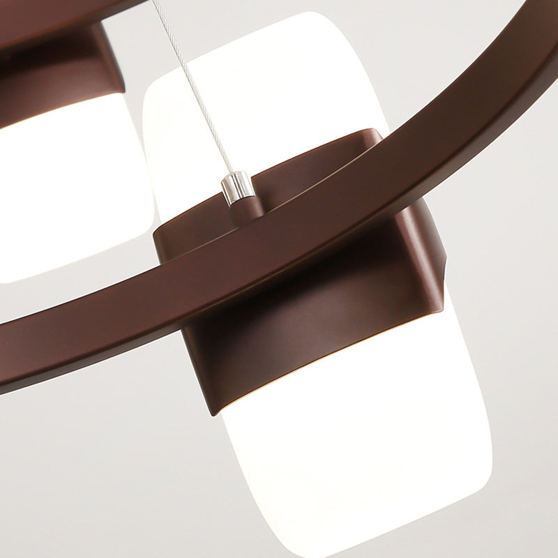 Lámpara de techo colgante moderna de metal para café - Kit de lámpara colgante circular de 26"/30" de ancho con 8 luces