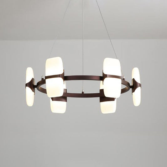 Lámpara de techo colgante moderna de metal para café - Kit de lámpara colgante circular de 26"/30" de ancho con 8 luces