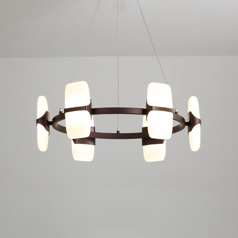 Lámpara de techo colgante moderna de metal para café - Kit de lámpara colgante circular de 26"/30" de ancho con 8 luces