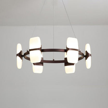 Lámpara de techo colgante moderna de metal para café - Kit de lámpara colgante circular de 26"/30" de ancho con 8 luces