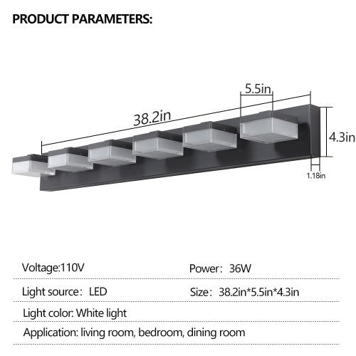 Black LED Vanity Fixture