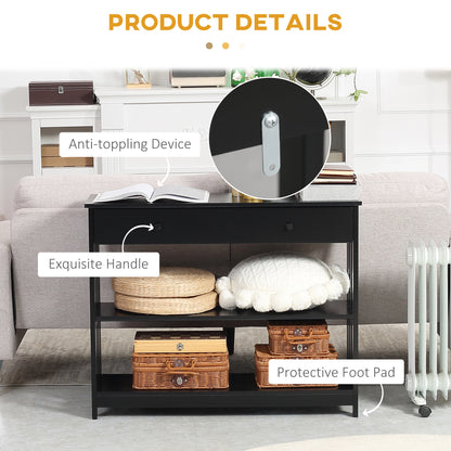 Console Hallway Table with Extra Wide Pull Out Drawer