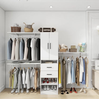 Closet Organizer System, Closet Organizers With Clothing Racks For Hanging Clothes, Closet System With Drawers ,Walk In Closet Organizers And Storage With Shelves, Walk In Closet System