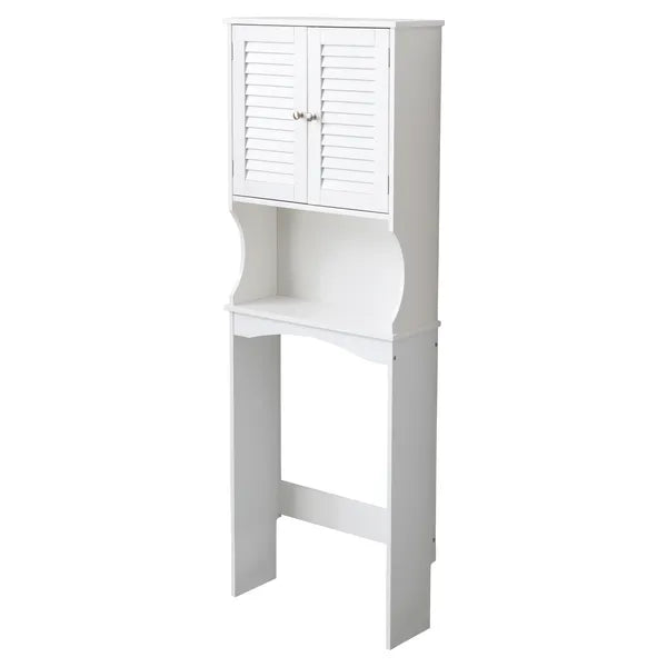 White Louvered Bathroom Cabinet