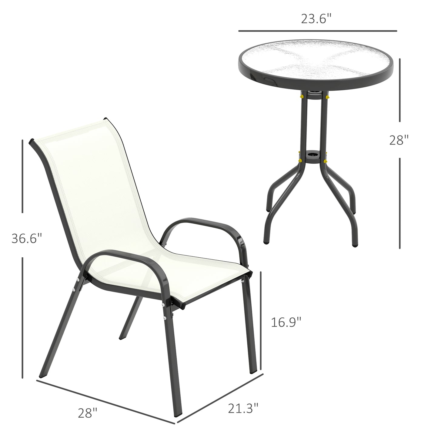 3 Pieces Bistro Set