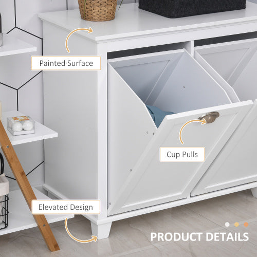 White Tilt-Out Laundry Cabinet Compact MDF