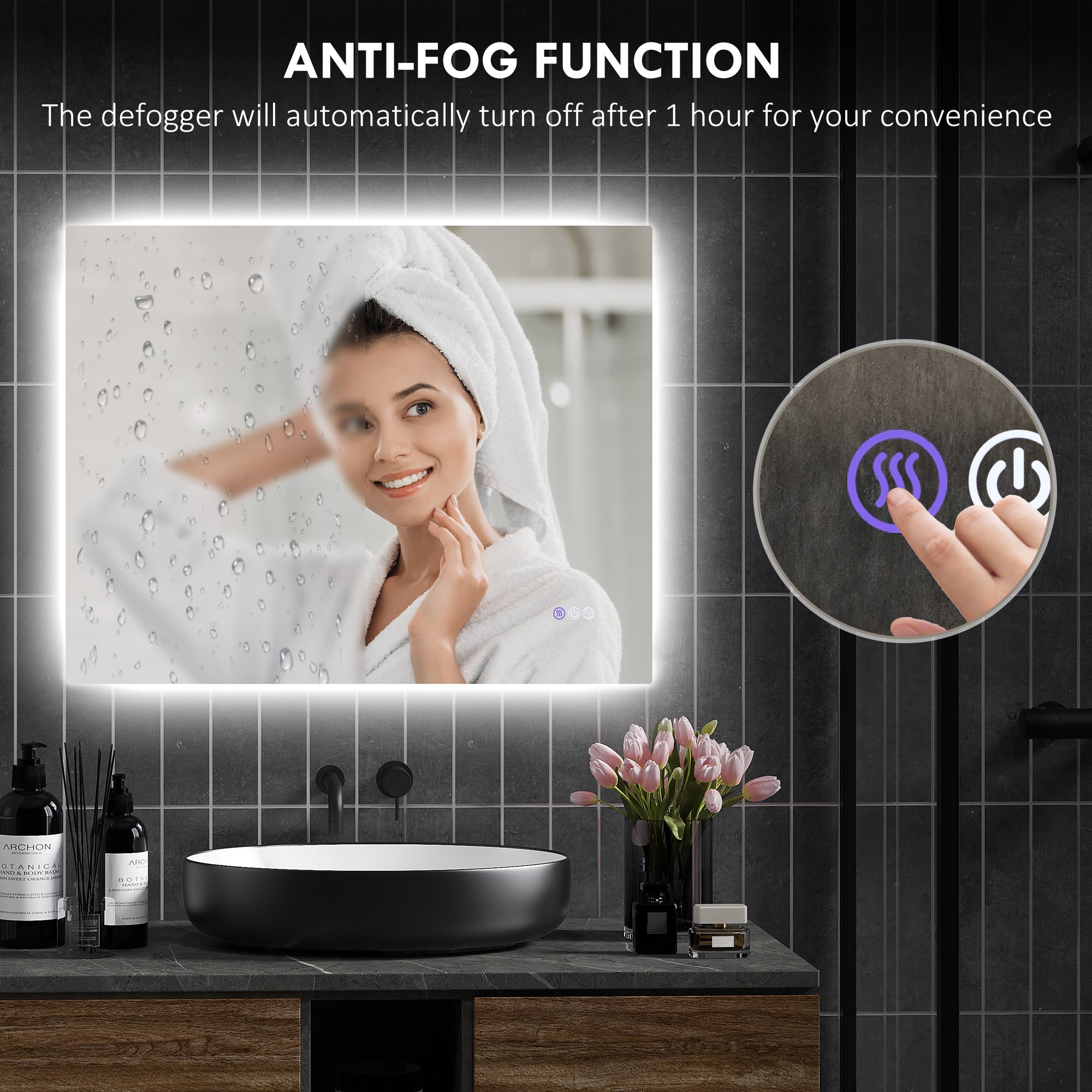 Backlit Anti-Fog Bathroom Mirror