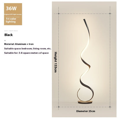 Modern And Simple Bedside Floor Lamp In The Bedroom