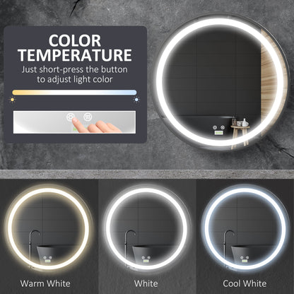28-Inch Lighted Bathroom Mirror for Wall