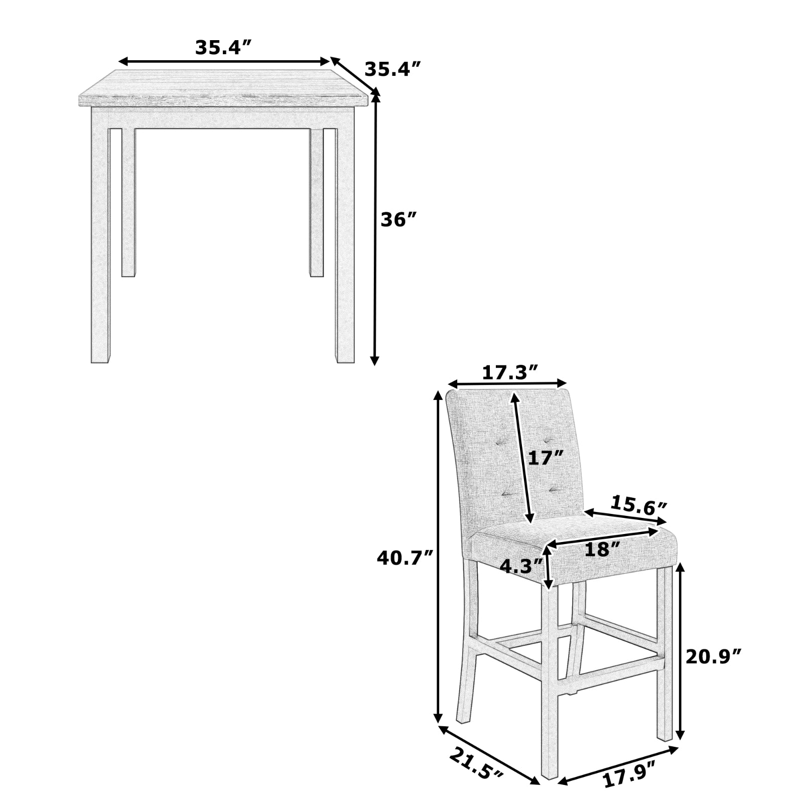 Gray Wood Dining Set