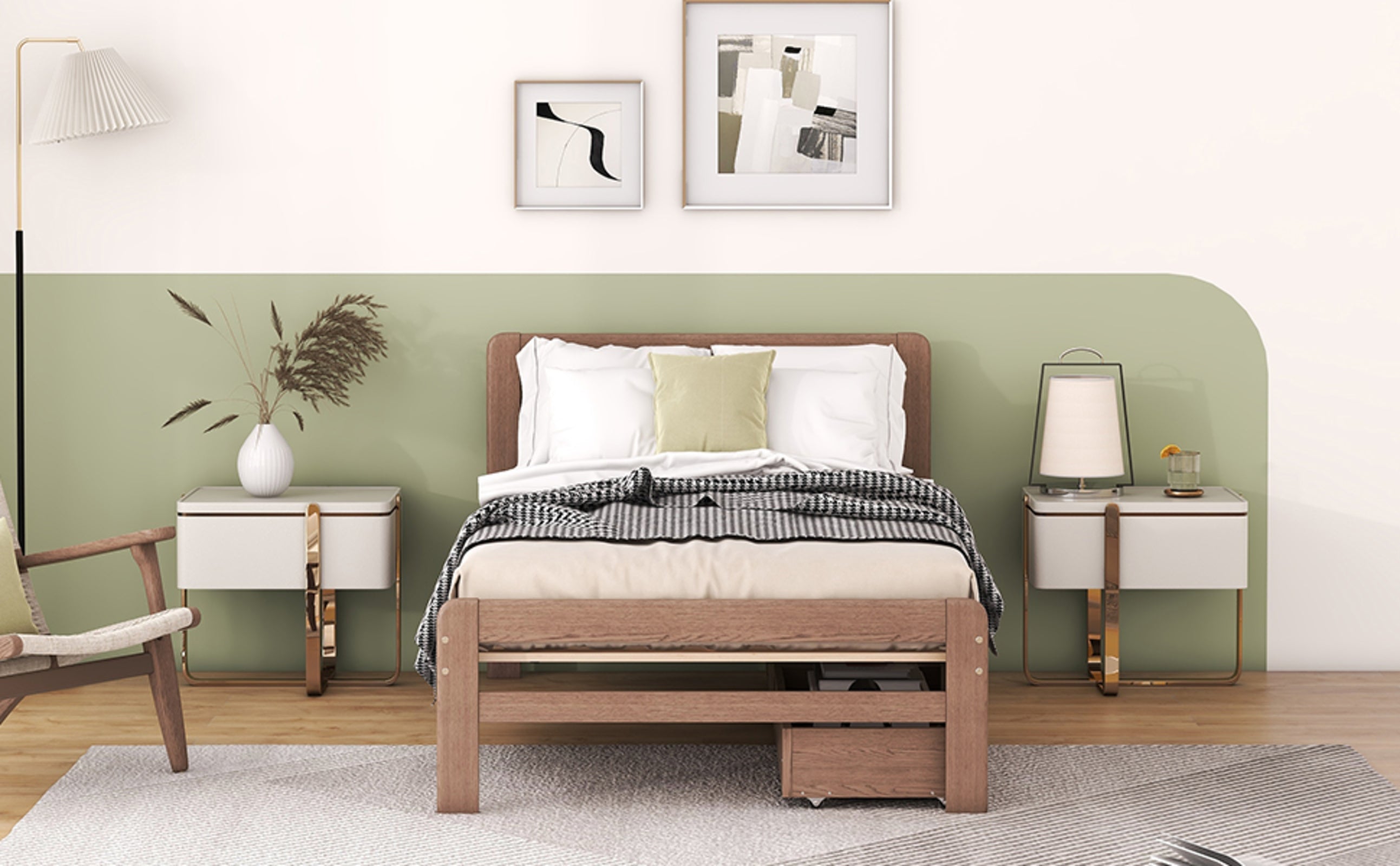 Walnut Platform Bed Frame