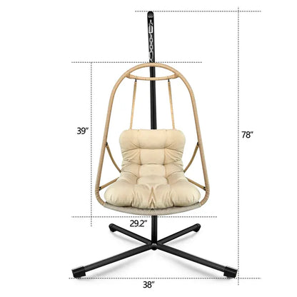 JESE Swing Egg Chair With Stand – Foldable Hanging Chair For Indoor & Outdoor Use – 300lbs Capacity