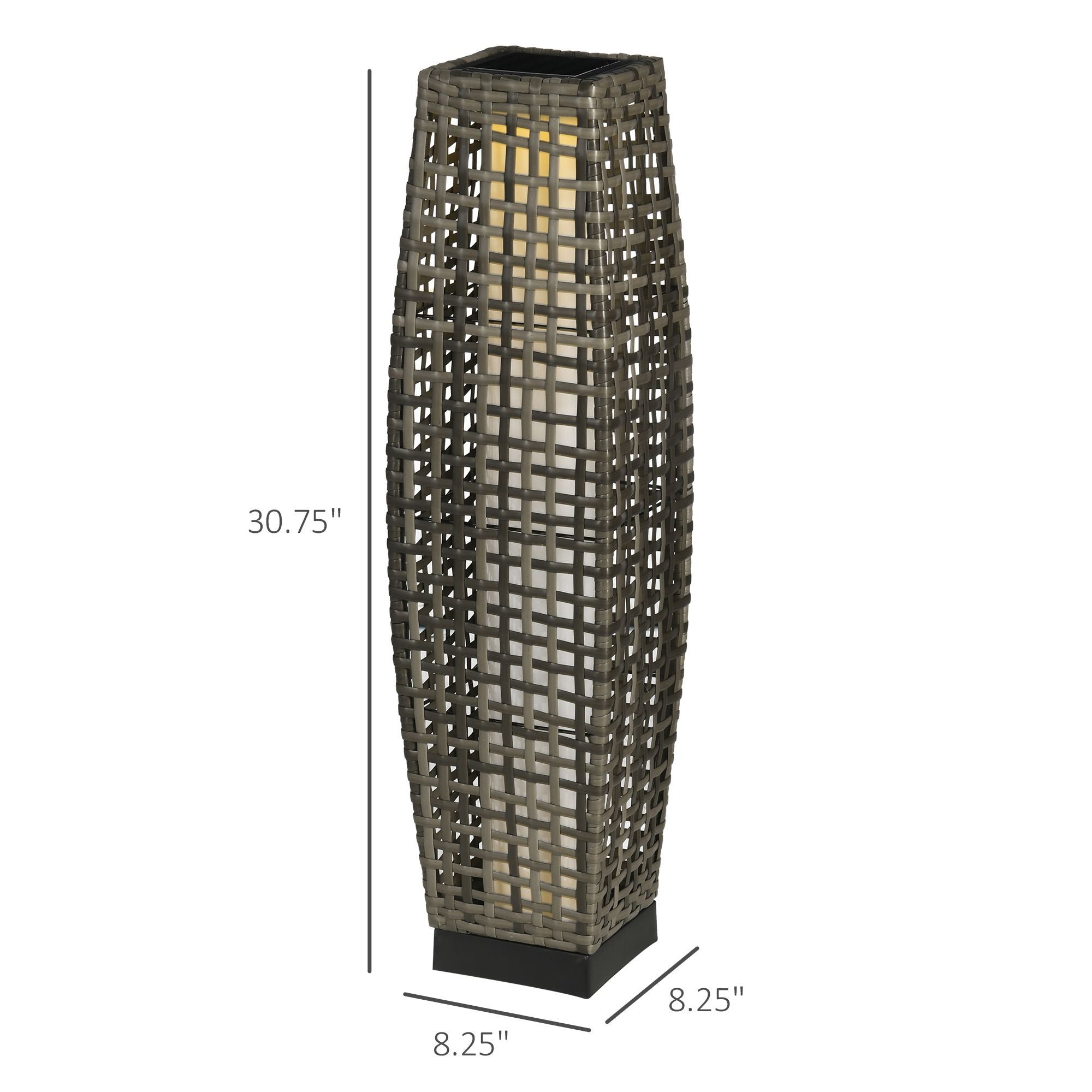 Wicker Solar Floor Lamp