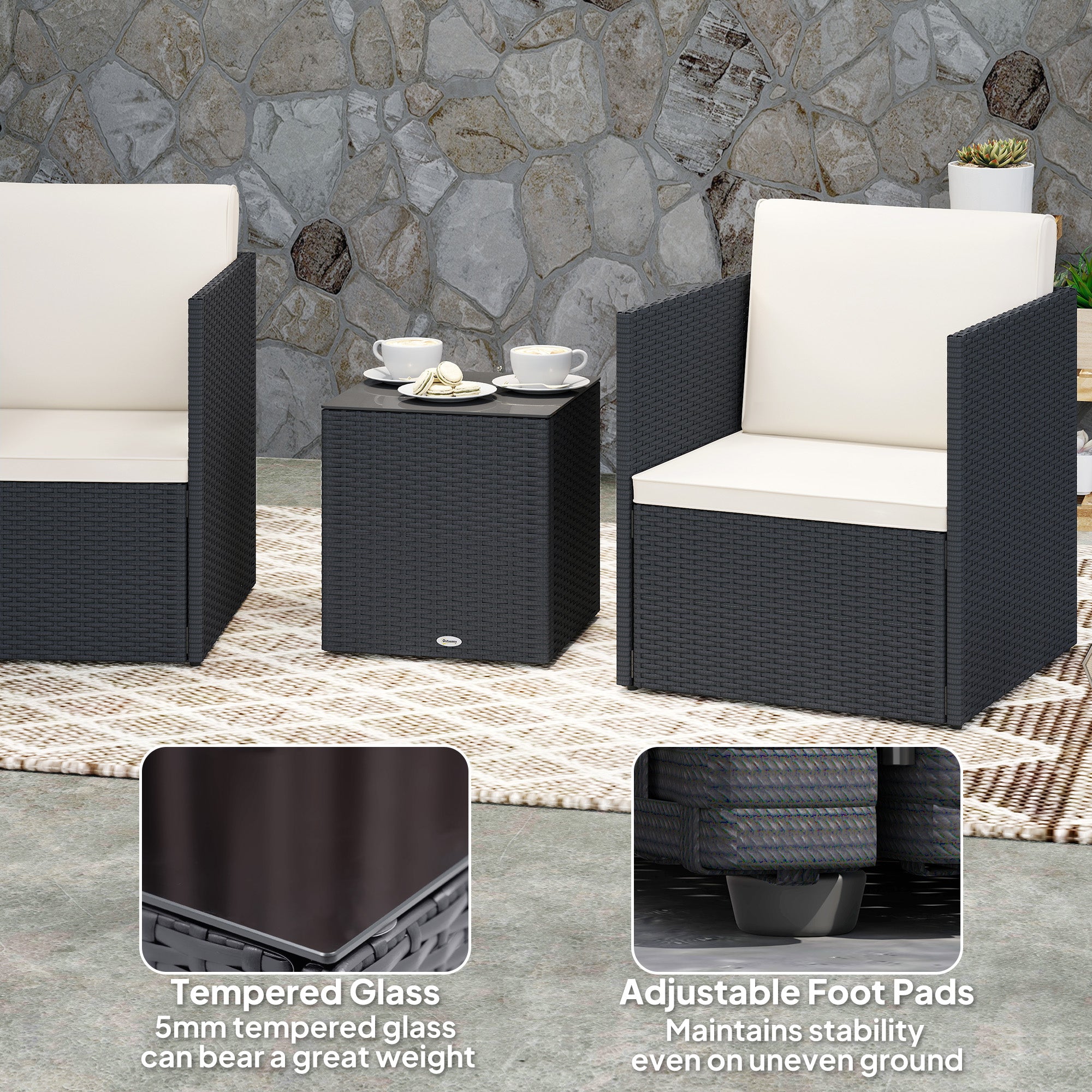 Rattan Wicker Bistro Set