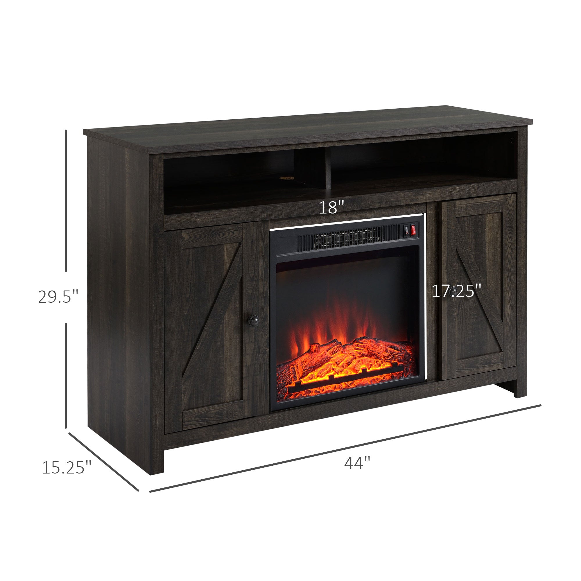 Walnut Electric Fireplace TV Stand