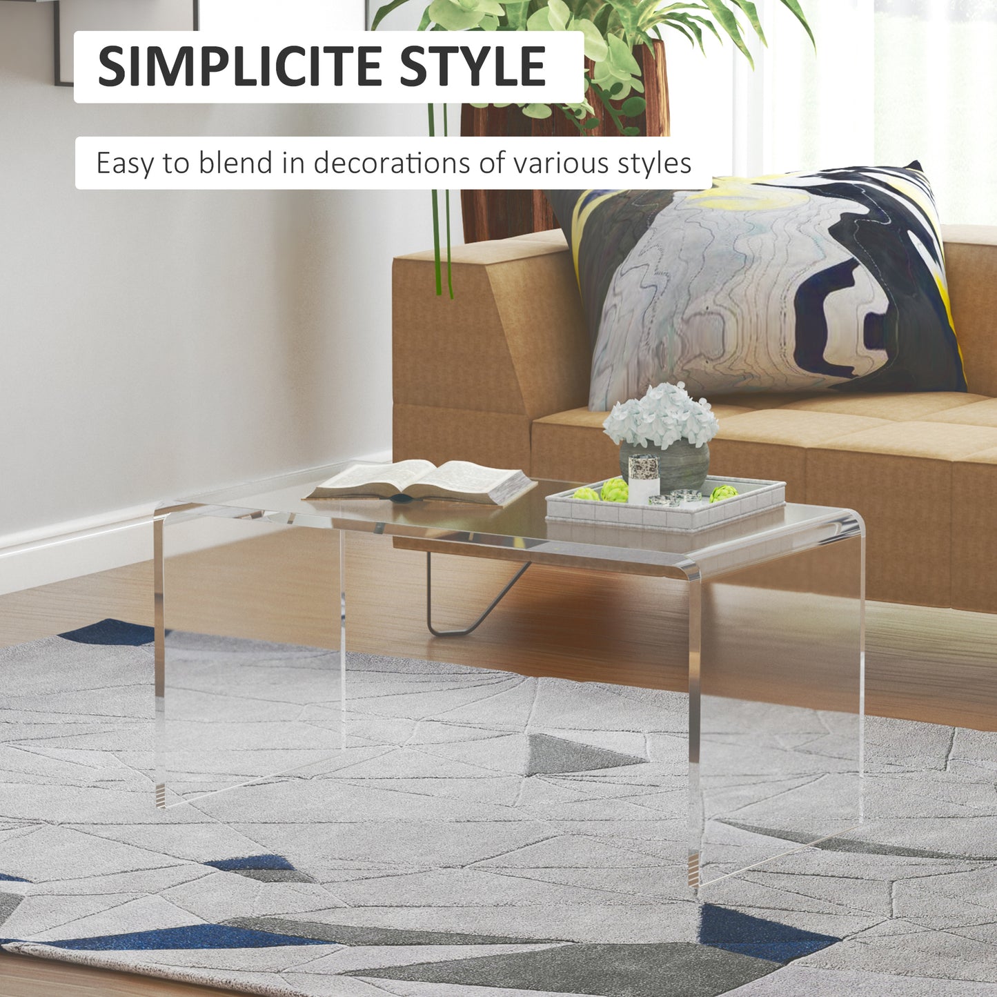 0.6" Thick Acrylic Coffee Table