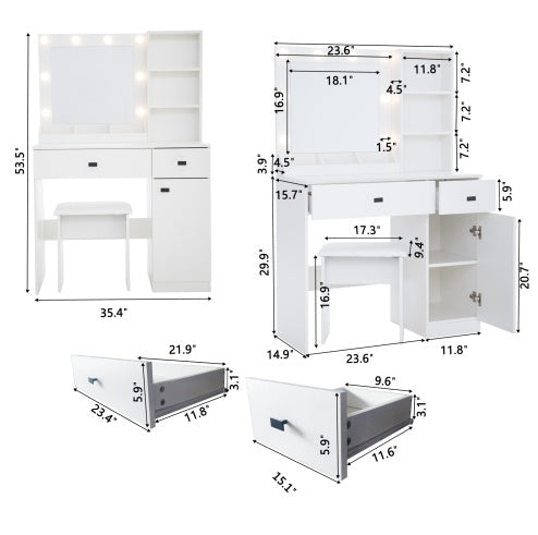 White Nordic Vanity Desk