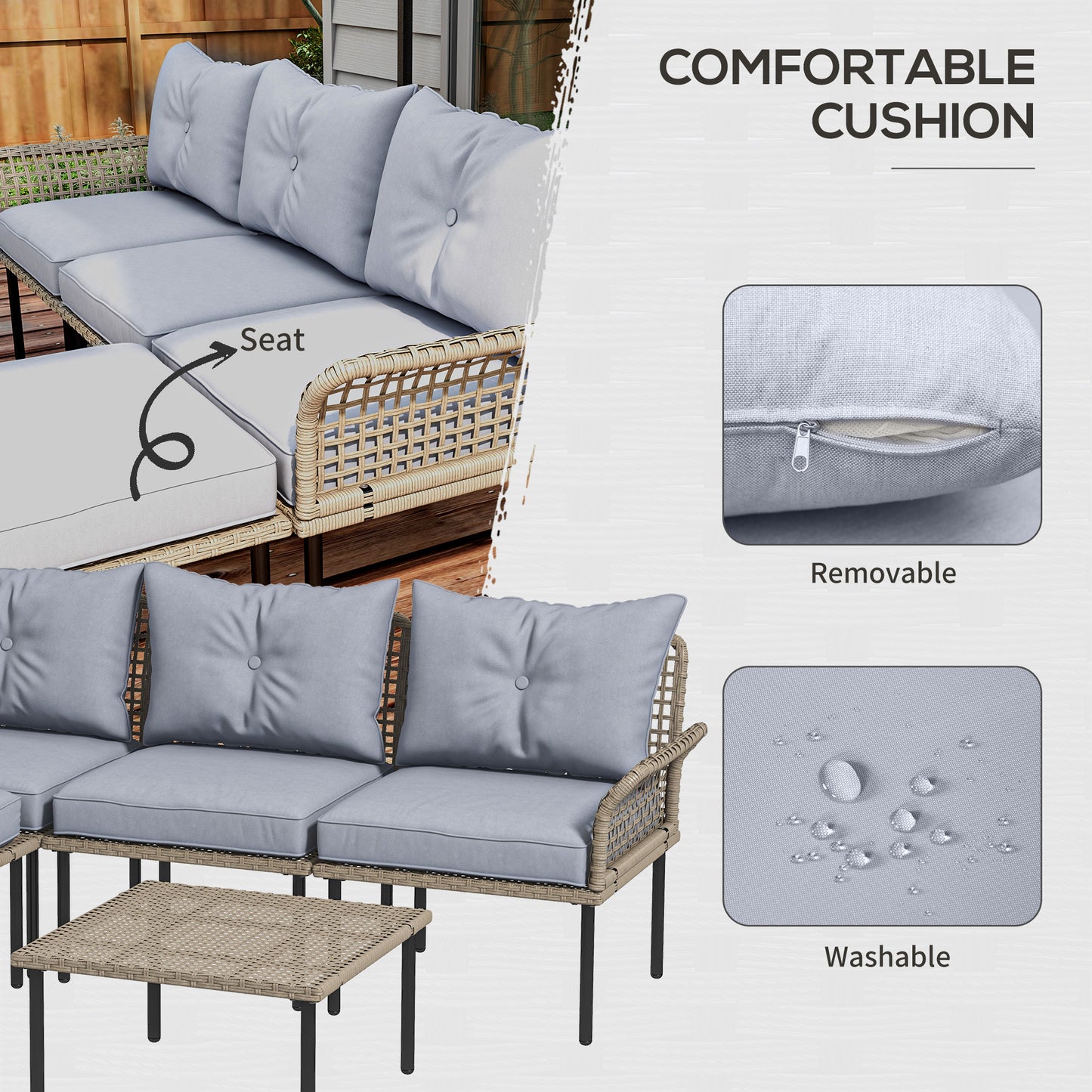 5-Piece Patio Furniture Set with Sofa