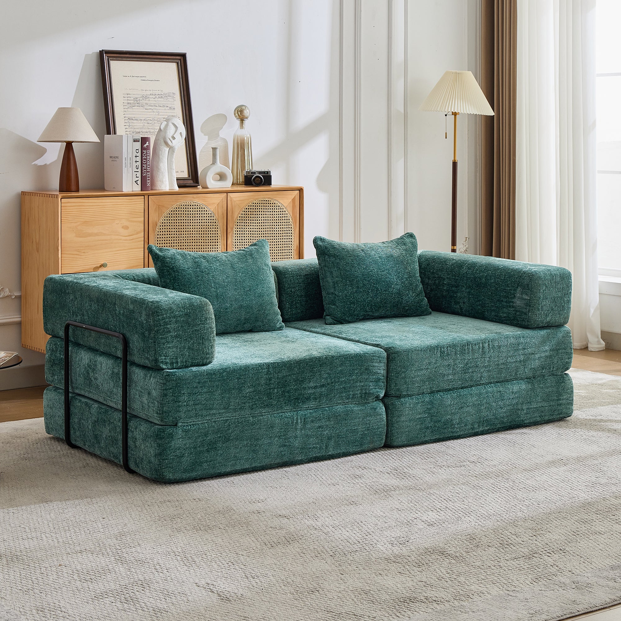 Dark Green Chenille Sofa